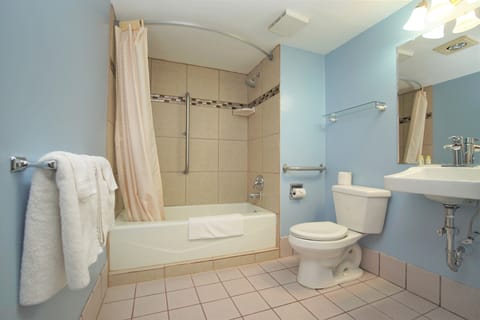 Deluxe Room, 1 King Bed, Non Smoking | Bathroom | Free toiletries, hair dryer, towels