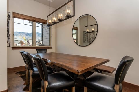 Custom dining table with seating for eight