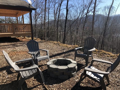 Fire Pit overlooking the Blue Ridge Mountains