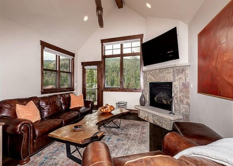 Townhome, 3 Bedrooms | Living room | TV, fireplace, books