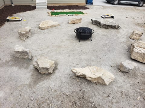 Enjoy hot dogs and S'mores at the fire pit