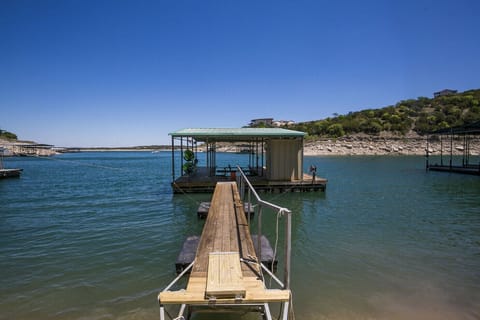 The private dock is perfect jumping off into the  water and relaxing!
