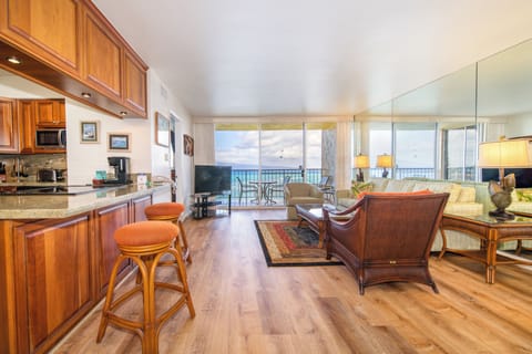 Room, 1 Bedroom, Oceanfront (Unit 1008 ,1Bath) | Living area | 65-inch Smart TV with cable channels