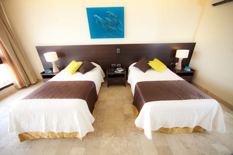 Double Room Interior View | Premium bedding, Tempur-Pedic beds, in-room safe, desk