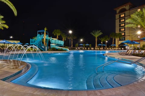 Outdoor pool, open 9:00 AM to 10:00 PM, sun loungers