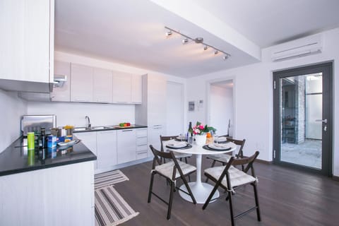 Family Apartment, 2 Bedrooms, Mountainside (Sant' Andrea Giardino) | Private kitchen | Fridge, microwave, oven, stovetop