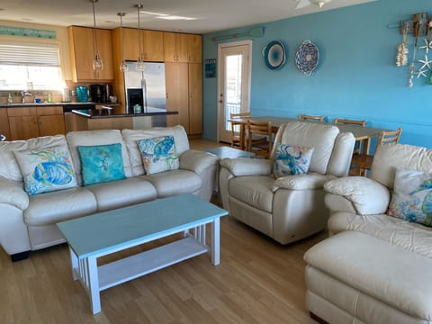 View from living room to kitchen