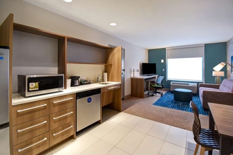 Suite, 1 King Bed, Accessible (Mobility & Hearing, Roll-in Shower) | Private kitchen | Full-size fridge, microwave, dishwasher, toaster