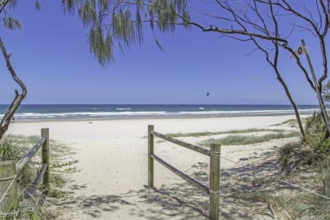 On the beach, white sand