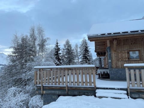 Chalet in the winter.