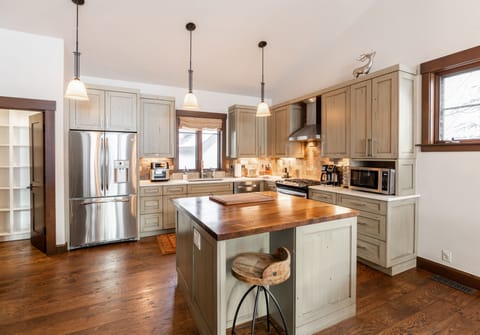 Upstairs open concept kitchen area