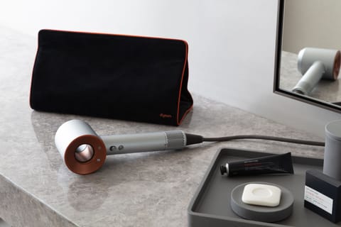 Shower, designer toiletries, hair dryer, towels