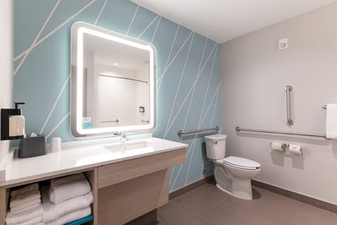 Standard Room, 2 Queen Beds, Accessible | Bathroom | Designer toiletries, hair dryer, towels, soap