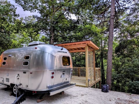 Sunset deck in front of Airstream