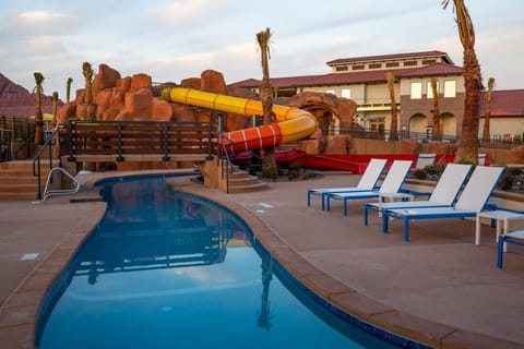 Lazy river, water slide, pools, and more to be found at the resort!