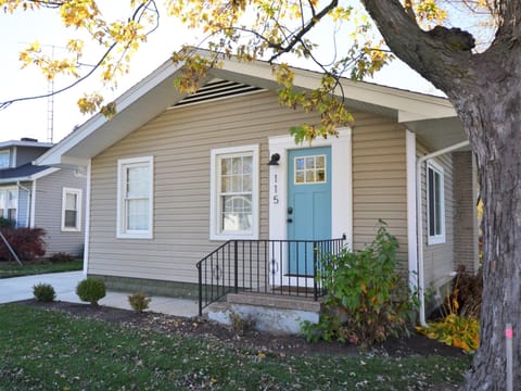 Two parking spaces available in the driveway on the left. 