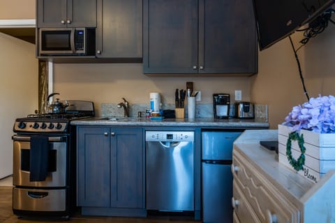 Kitchenette Area with a Keurig Coffee Maker, Toaster, Microwave,