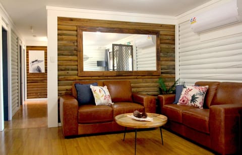 Five Bedrooms Lodge | Living area | 50-inch flat-screen TV with digital channels, TV, fireplace