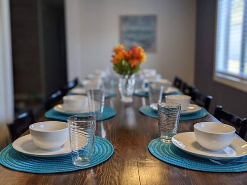 Our large farmhouse table provides plenty of room for your group to gather