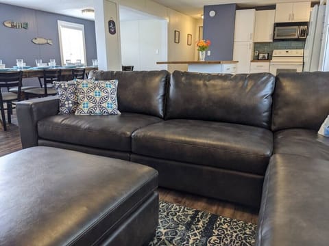 The large comfortable sectional provides plenty of room for seating