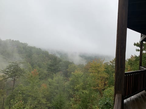 a very smoky morning on the deck
