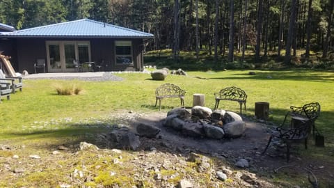 Great fire pit is perfect for smores.
