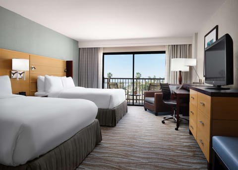 Deluxe Room, 2 Queen Beds, Partial Ocean View | Egyptian cotton sheets, premium bedding, pillowtop beds, in-room safe