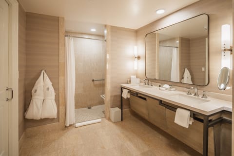 1 King ADA Shower | Bathroom | Separate tub and shower, deep soaking tub, free toiletries, hair dryer