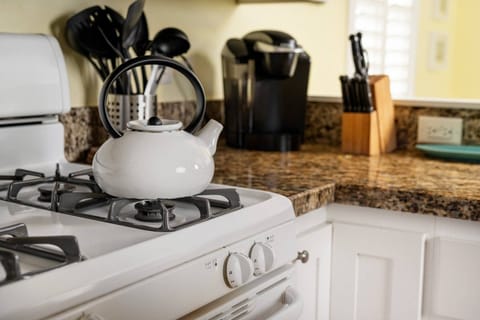 Cook delicious meals for breakfast, lunch, and dinner in this fully equipped kitchen. We suggest grabbing some seafood from a local market.