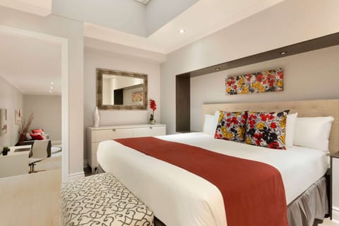 1 King Bed, Prestige Suite, Non-Smoking | Hypo-allergenic bedding, desk, laptop workspace, iron/ironing board