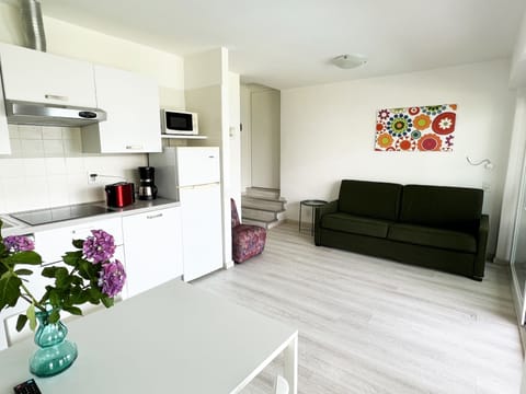 Apartment | Private kitchen | Full-size fridge, microwave, stovetop, dishwasher