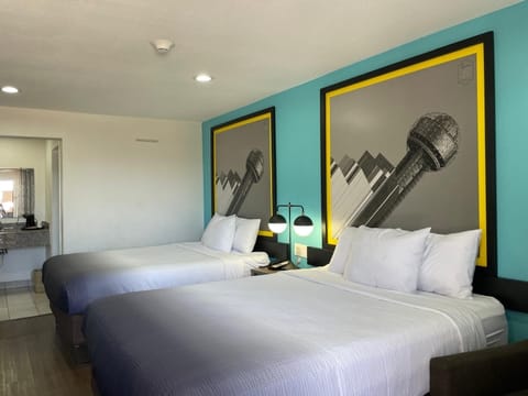 Room, 2 Queen Beds, Non Smoking | Desk, blackout drapes, iron/ironing board, free WiFi