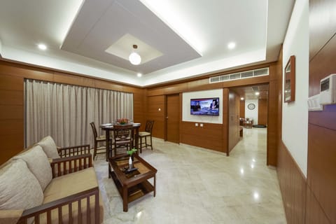 JP Suite  | Living area | 32-inch LCD TV with satellite channels, TV