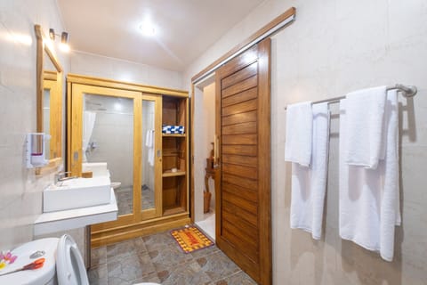 Deluxe Room | Bathroom | Shower, rainfall showerhead, free toiletries, towels