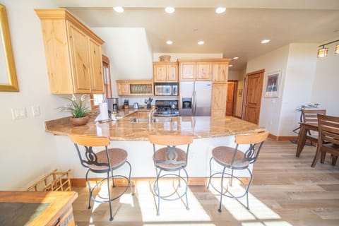 Bar stool seating at countertop