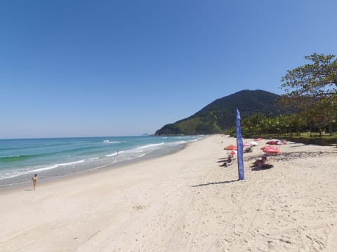 Beach nearby, sun loungers, beach umbrellas