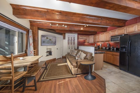 Living area with smart TV.