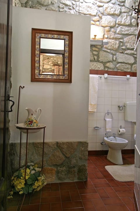 Double Room | Bathroom | Shower, hair dryer, bidet, towels