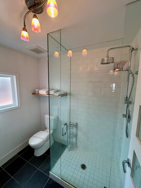 City Penthouse | Bathroom | Rainfall showerhead, free toiletries, hair dryer, towels