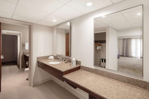 Suite, 1 King Bed | Bathroom | Combined shower/tub, eco-friendly toiletries, hair dryer, towels