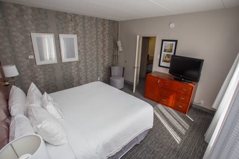 Suite, 1 Bedroom | Desk, laptop workspace, blackout drapes, iron/ironing board