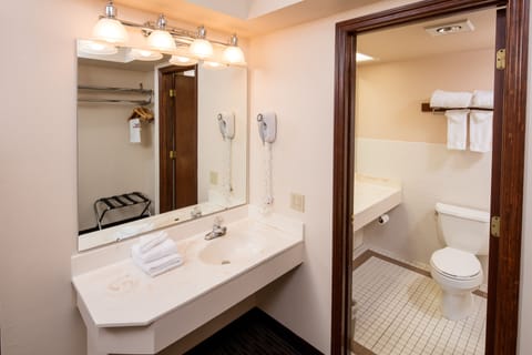 Premium Room, 2 Queen Beds | Bathroom | Combined shower/tub, free toiletries, hair dryer, towels