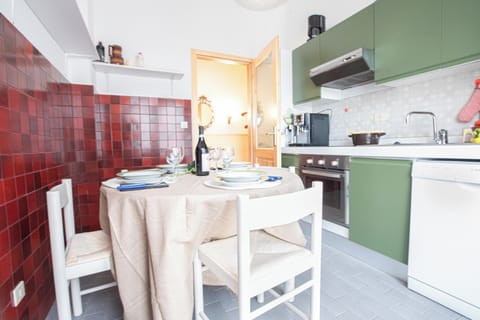 Family Apartment, 2 Bedrooms, Mountainside (Paradiso Al Mare shared pool) | Private kitchen | Fridge, oven, stovetop, dishwasher