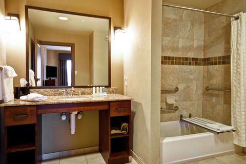 Suite, 2 Queen Beds, Accessible, Bathtub | Bathroom | Shower, free toiletries, hair dryer, towels