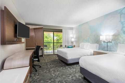 Room, 2 Queen Beds, Balcony | Premium bedding, pillowtop beds, desk, laptop workspace