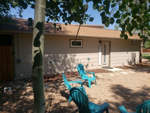 Front door and shady area