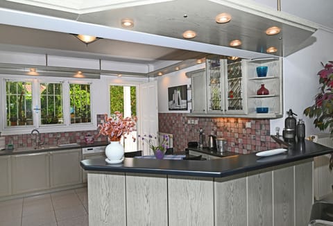 Luxury Villa | Private kitchen | Fridge, microwave, oven, stovetop