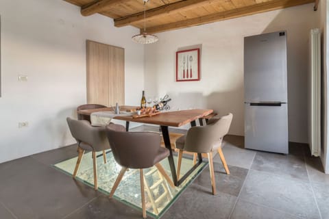 Dining room with underground wine cellar