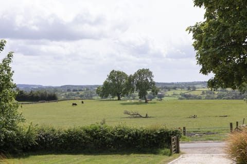 Anvil Cottage - views from the patio over the driveway to the countryside beyond