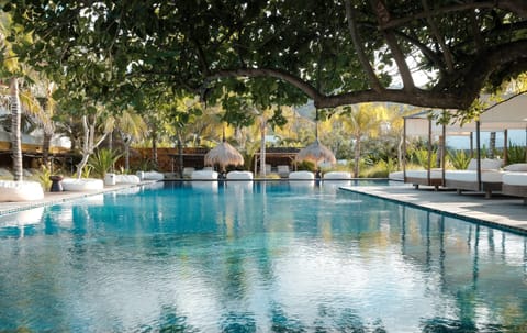 Outdoor pool, open 9:00 AM to 10:00 PM, pool umbrellas, sun loungers